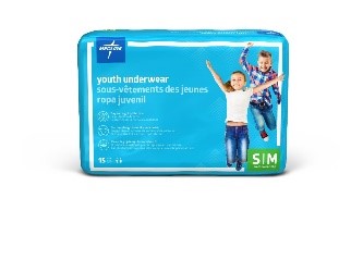 Disposable Protective Youth Underwear, Size Youth S/M (40-70 lb.)